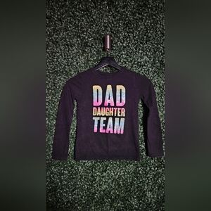 Kids 'Dad Daughter Team' Black Long Sleeve Shirt